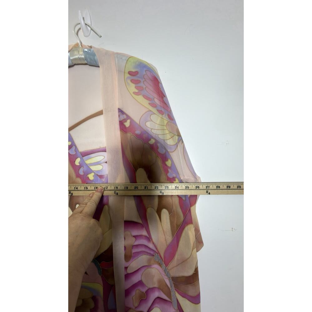 Women’s Sheer Kimono Cover Up Lot 2 Draper’s Studio Floral Plus Size Open Front - Picture 12 of 13
